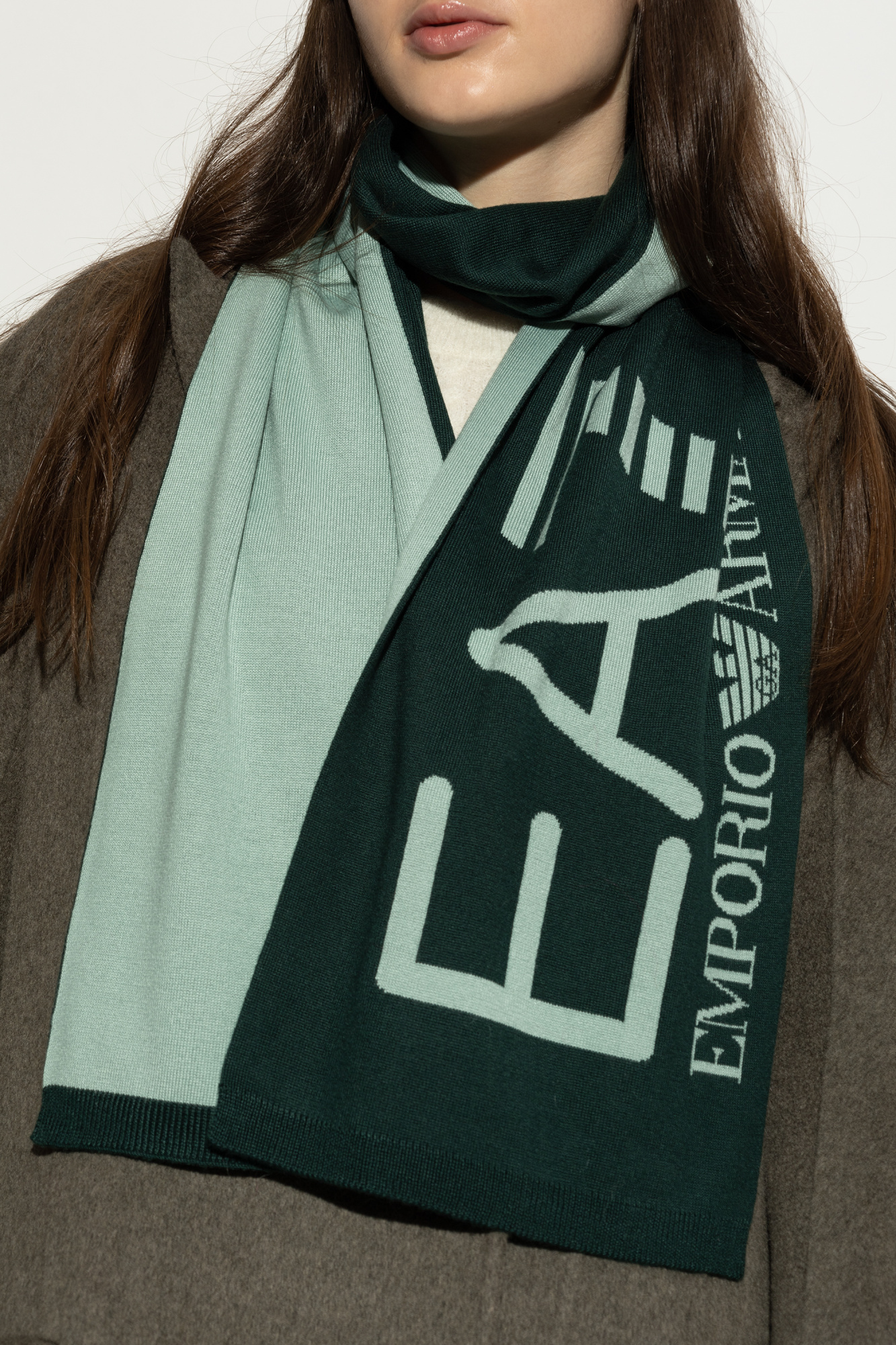 Green Scarf with logo EA7 Emporio Armani - Vitkac France